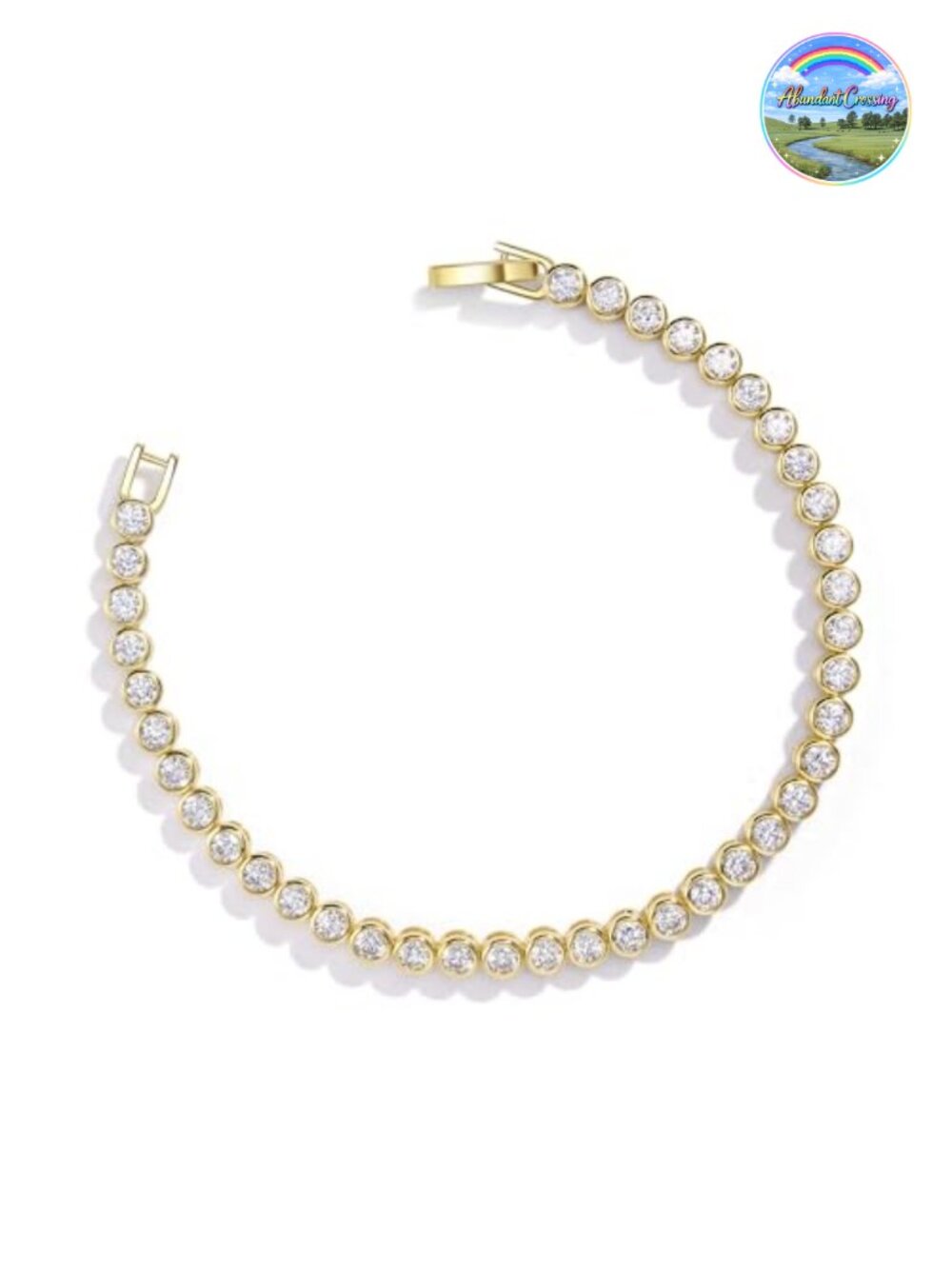 3MM Tennis Bracelet 14K Gold Bezel Set Hypoallergenic Women's Jewelry